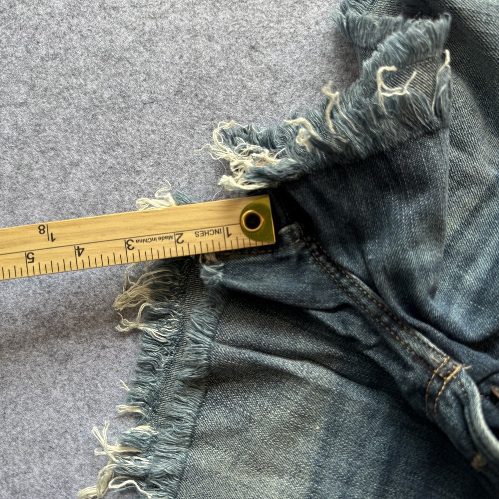 Lucky Brand The Cut Off Denim Shorts Dark Wash Button Fly Frayed Hem Sz 8 29 - Picture 5 of 7